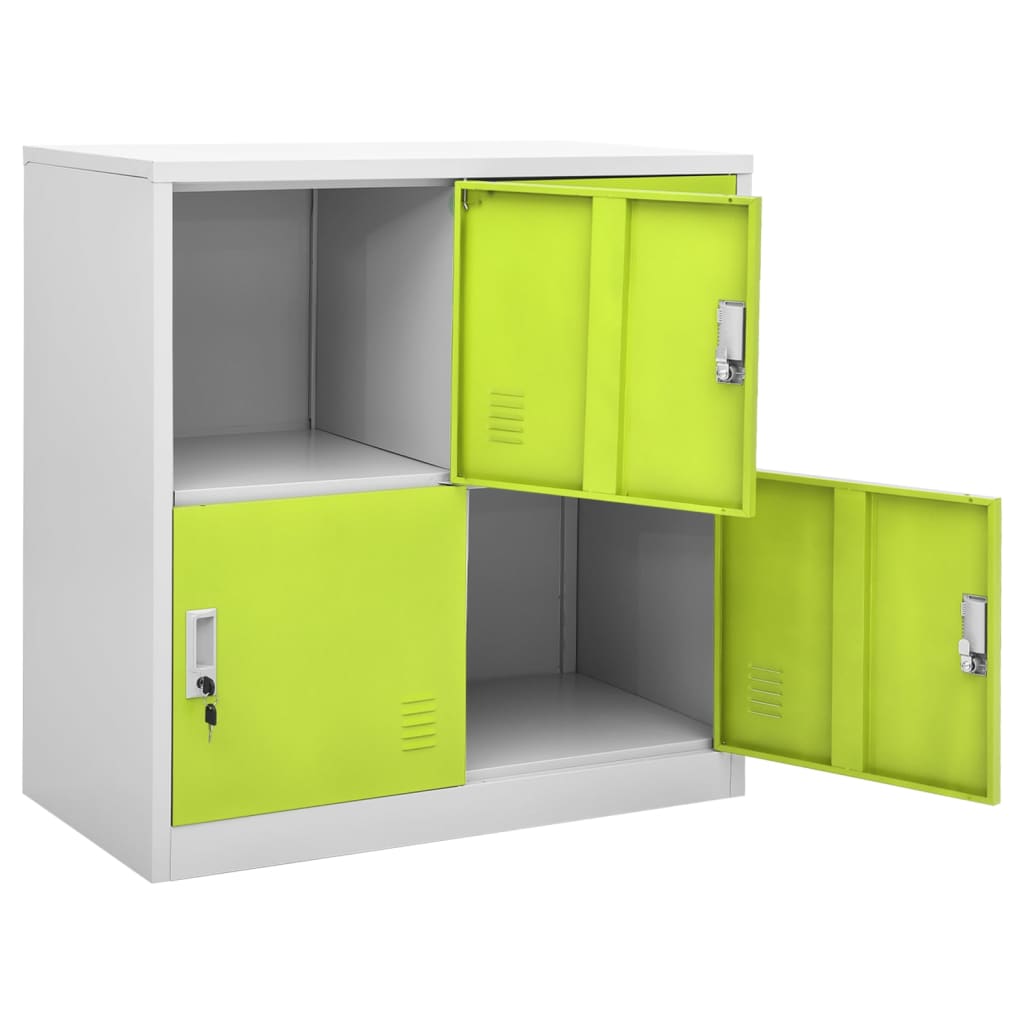 vidaXL Φοριαμοί 5 τεμ. Ανοιχτό Γκρι/Πράσινο 90x45x92,5 εκ. Ατσάλινοι
