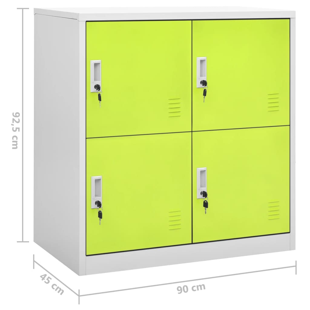 vidaXL Φοριαμοί 5 τεμ. Ανοιχτό Γκρι/Πράσινο 90x45x92,5 εκ. Ατσάλινοι