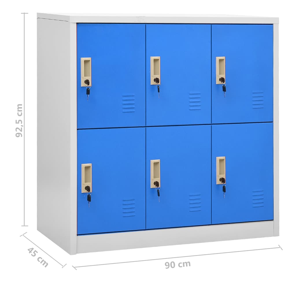 vidaXL Φοριαμοί 5 τεμ. Ανοιχτό Γκρι/Μπλε 90 x 45 x 92,5 εκ. Ατσάλινοι