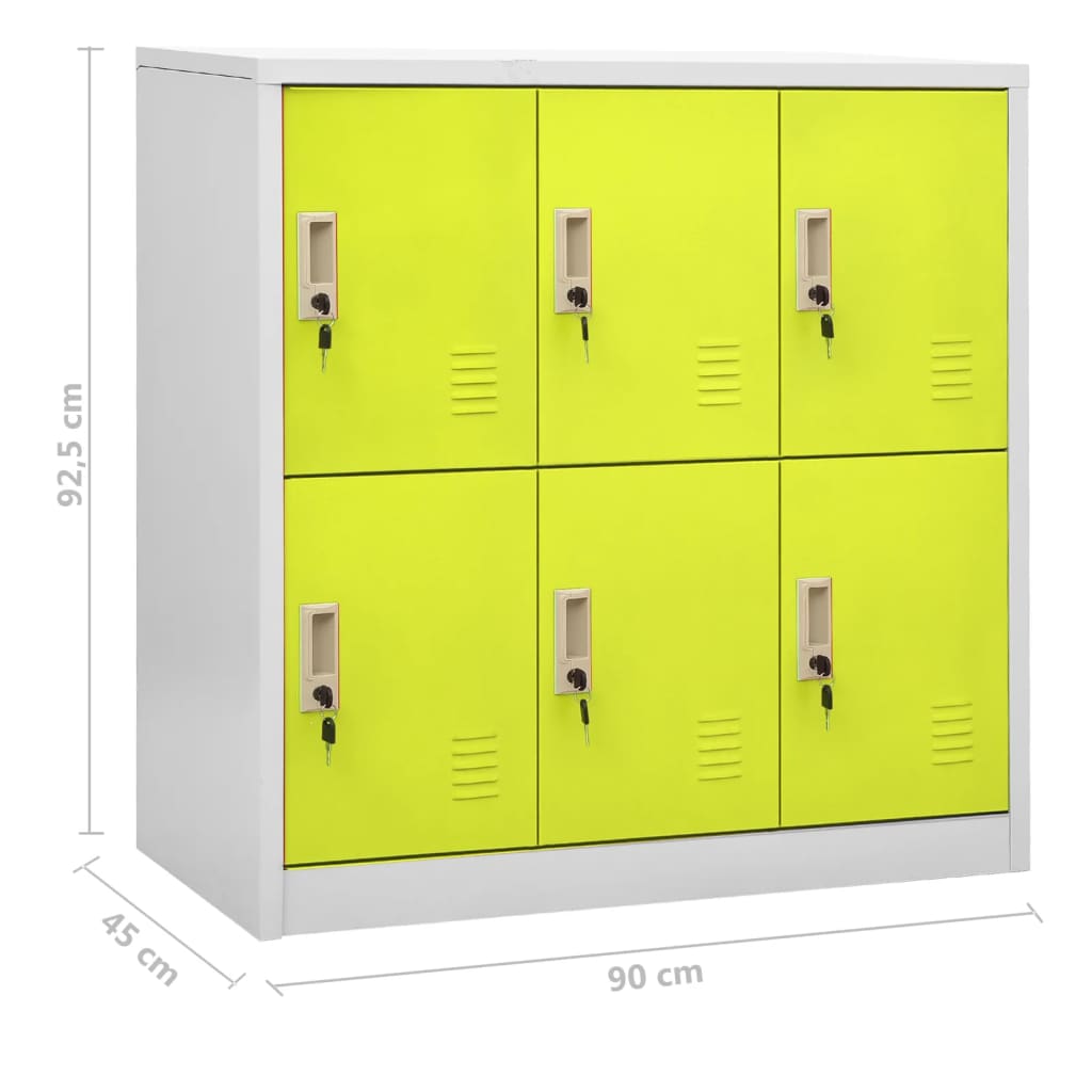 vidaXL Φοριαμοί 5 τεμ. Ανοιχτό Γκρι/Πράσινο 90x45x92,5 εκ. Ατσάλινοι