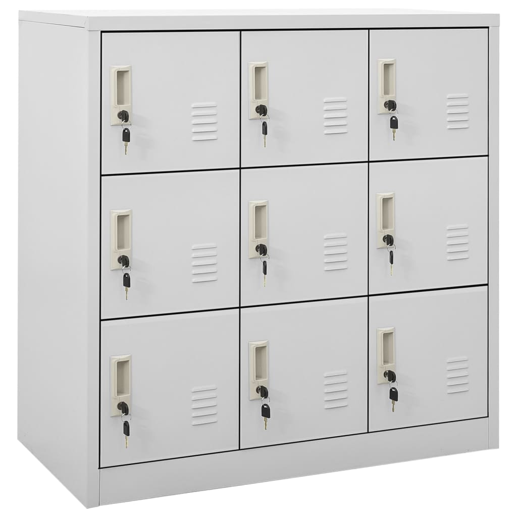 vidaXL Φοριαμοί 2 τεμ. Ανοιχτό Γκρι 90 x 45 x 92,5 εκ. Ατσάλινοι