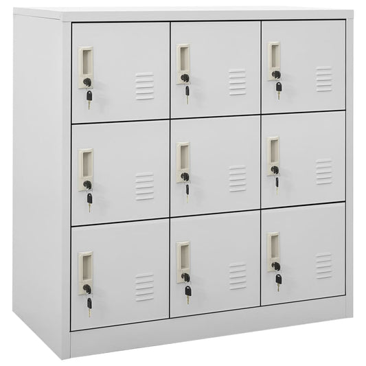 vidaXL Φοριαμοί 2 τεμ. Ανοιχτό Γκρι 90 x 45 x 92,5 εκ. Ατσάλινοι