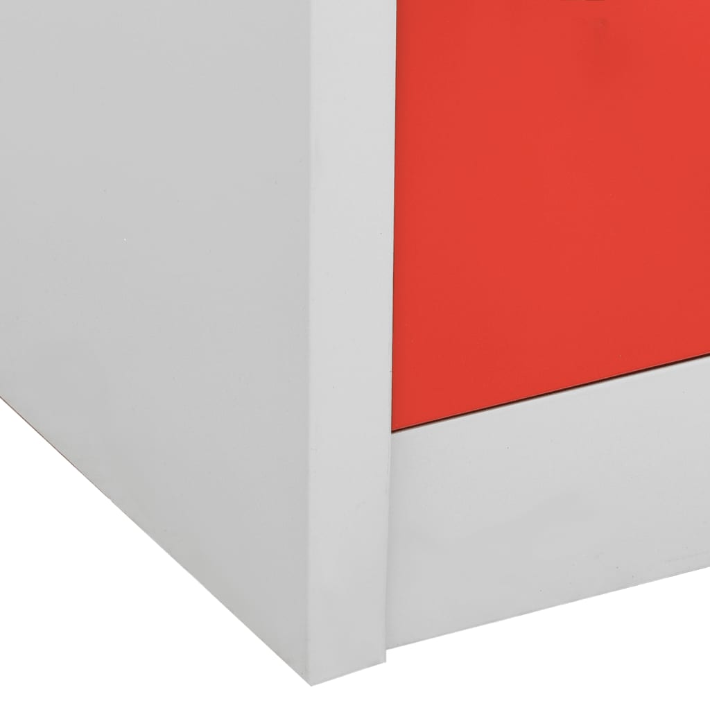 vidaXL Φοριαμοί 2 τεμ. Ανοιχτό Γκρι/Κόκκινο 90x45x92,5 εκ. Ατσάλινοι