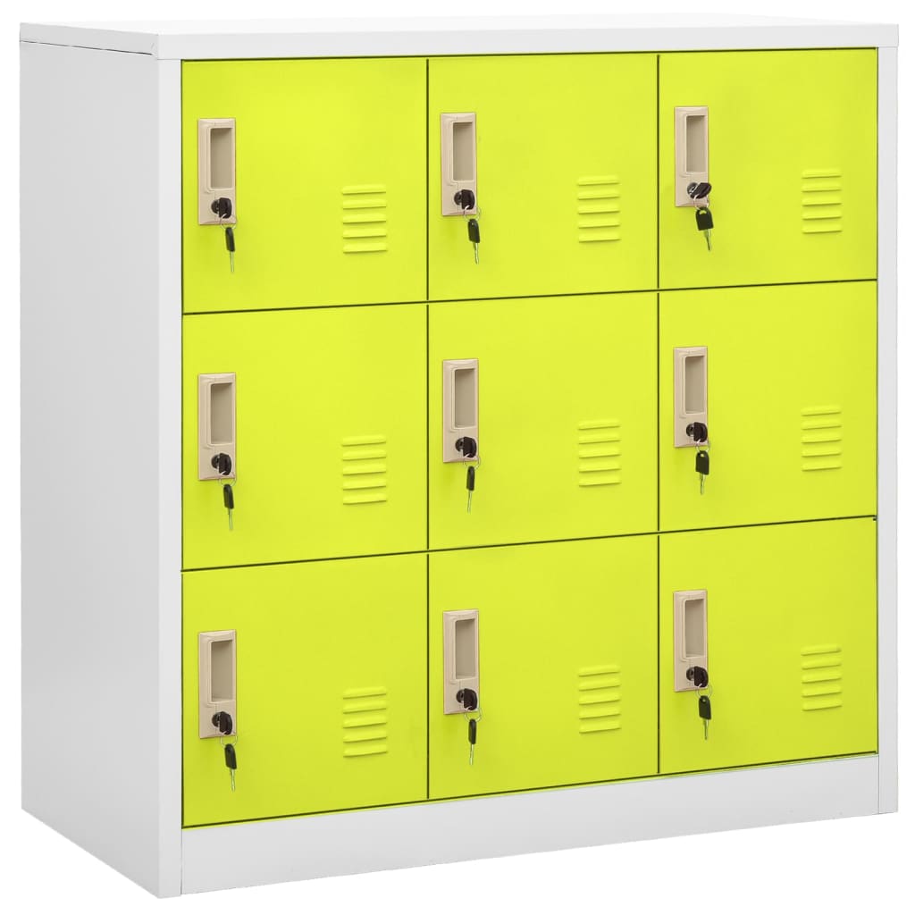 vidaXL Φοριαμοί 2 τεμ. Ανοιχτό Γκρι/Πράσινο 90x45x92,5 εκ. Ατσάλινοι
