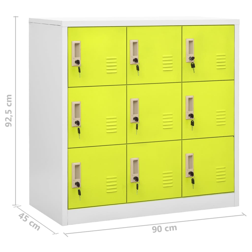 vidaXL Φοριαμοί 2 τεμ. Ανοιχτό Γκρι/Πράσινο 90x45x92,5 εκ. Ατσάλινοι