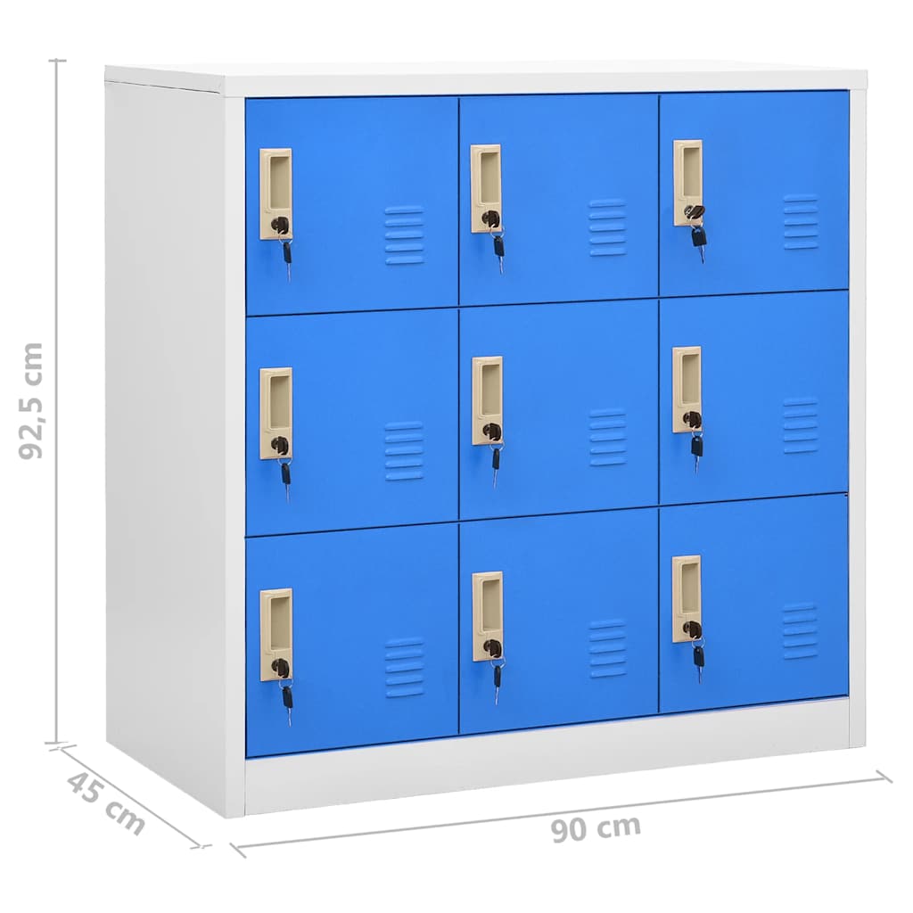 vidaXL Φοριαμοί 5 τεμ. Ανοιχτό Γκρι/Μπλε 90 x 45 x 92,5 εκ. Ατσάλινοι