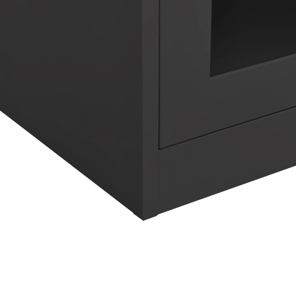 vidaXL Ντουλάπα Γραφείου με Γλάστρα Ανθρακί 90x40x128 εκ. Ατσάλινη
