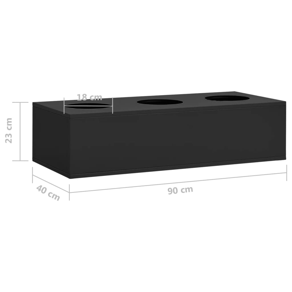 vidaXL Ντουλάπα Γραφείου με Γλάστρα Ανθρακί 90x40x128 εκ. Ατσάλινη