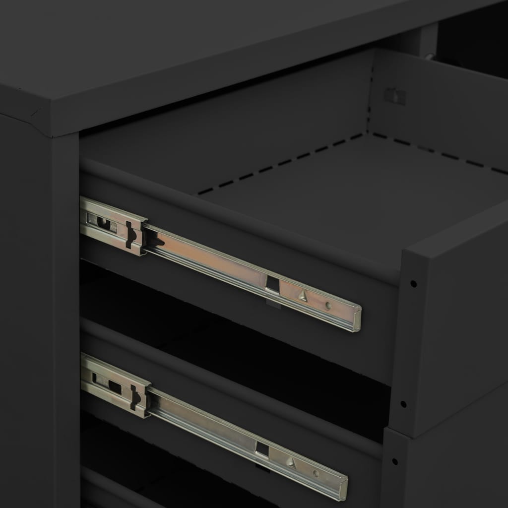 vidaXL Ντουλάπα Γραφείου με Γλάστρα Ανθρακί 90 x 40 x 125 εκ. Ατσάλινη