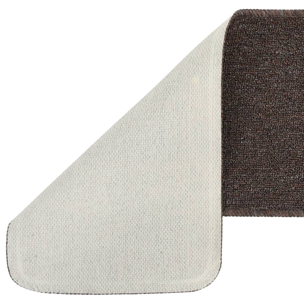 vidaXL Πατάκια Σκάλας Αντιολισθητικά Ορθογώνια 15 τεμ. Καφέ 75x20 εκ.