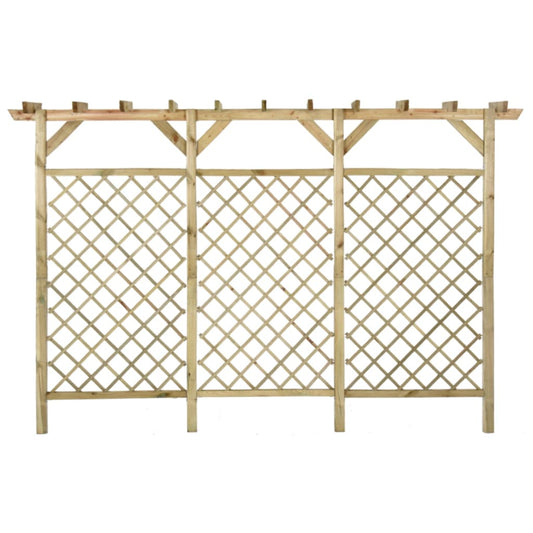 vidaXL Φράχτης Κήπου Καφασωτός με Κορυφή Πέργκολας 300x50x200 εκ Πεύκο