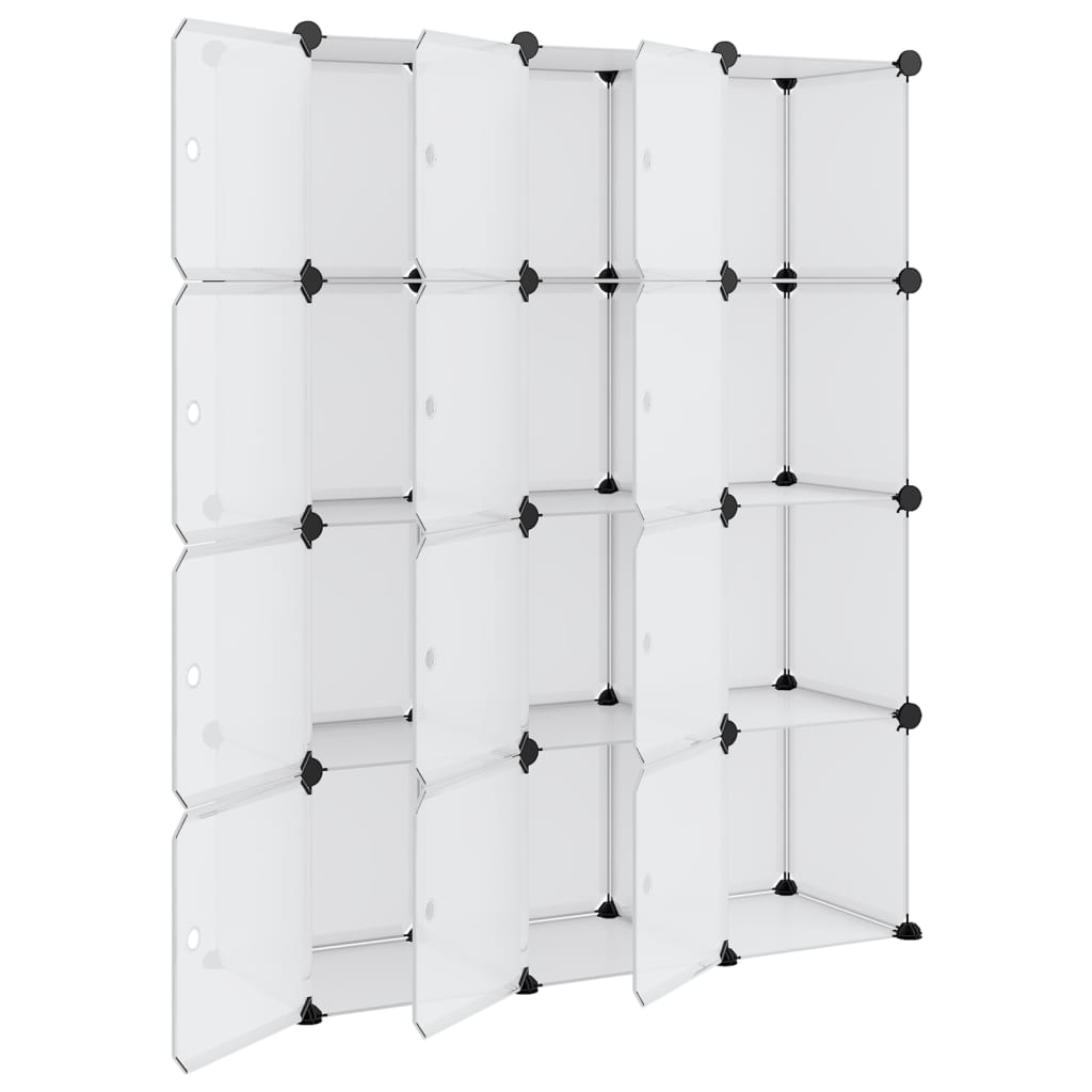 vidaXL Κύβοι Αποθ. & Οργάνωσης με Πόρτες 12 τεμ. Διάφανοι Πολυπρ/λένιο