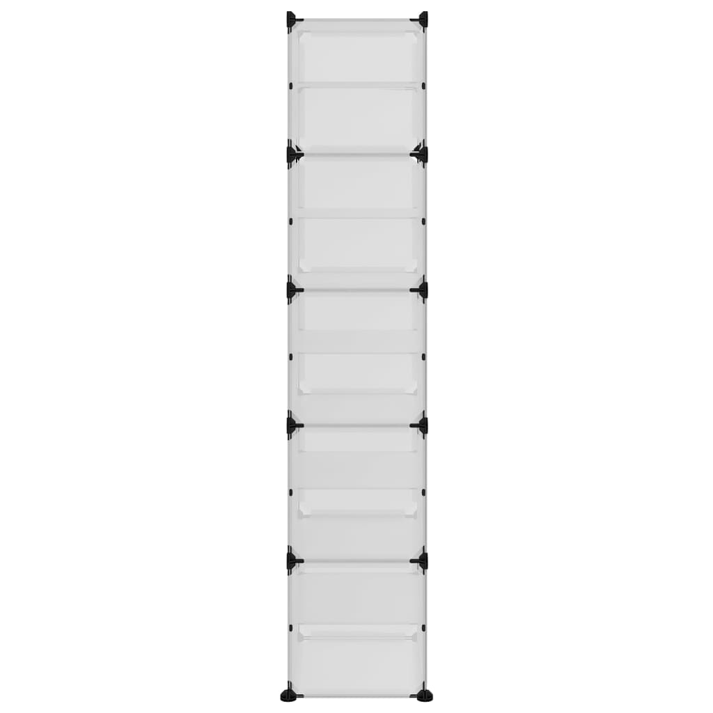 vidaXL Παπουτσοθήκη Διαφανής 44 x 31,5 x 153,5 εκ. από Πολυπροπυλένιο
