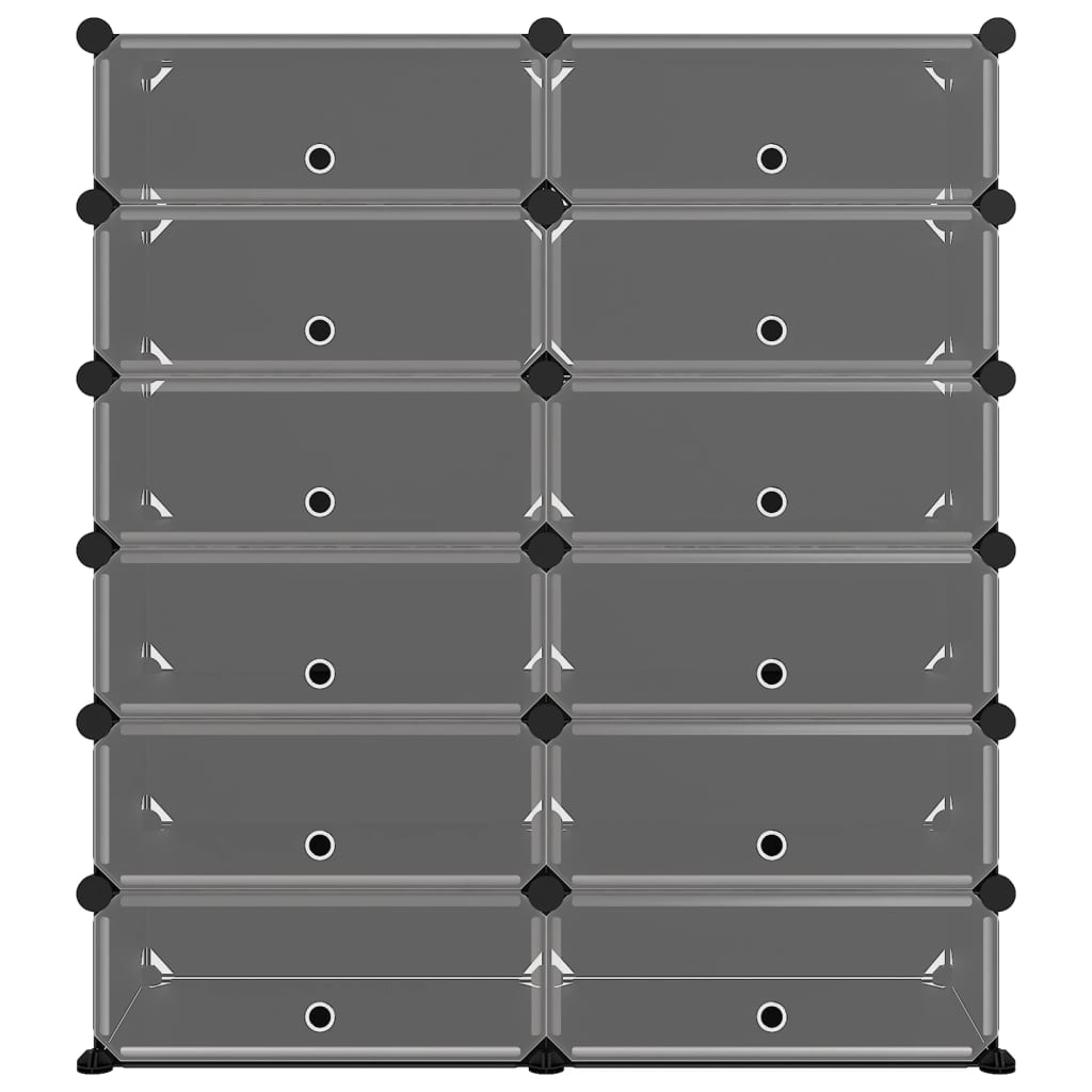 vidaXL Παπουτσοθήκη Μαύρη 94,5 x 36,5 x 106 εκ. από Πολυπροπυλένιο