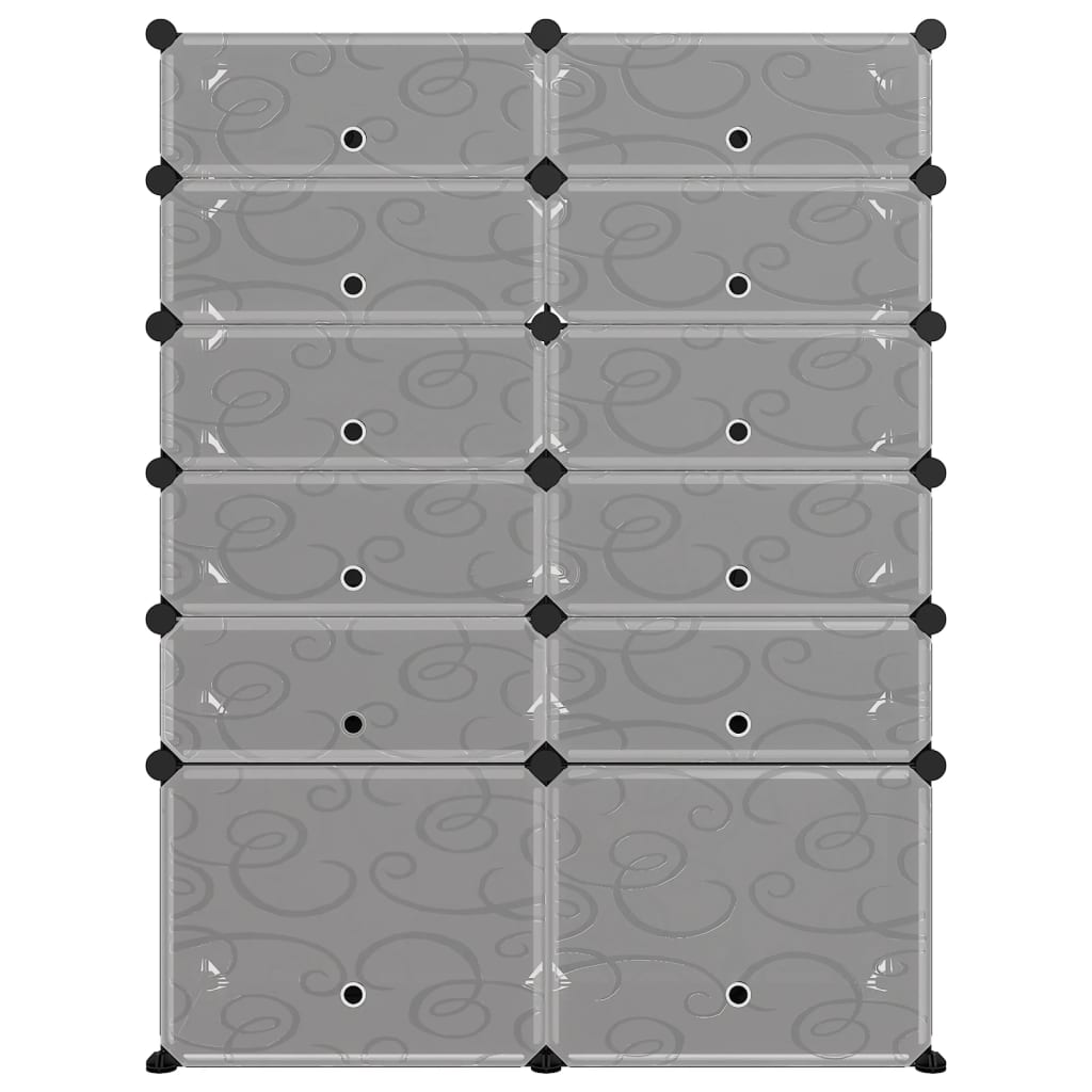 vidaXL Παπουτσοθήκη Μαύρη 94 x 37 x 125 εκ. από Πολυπροπυλένιο