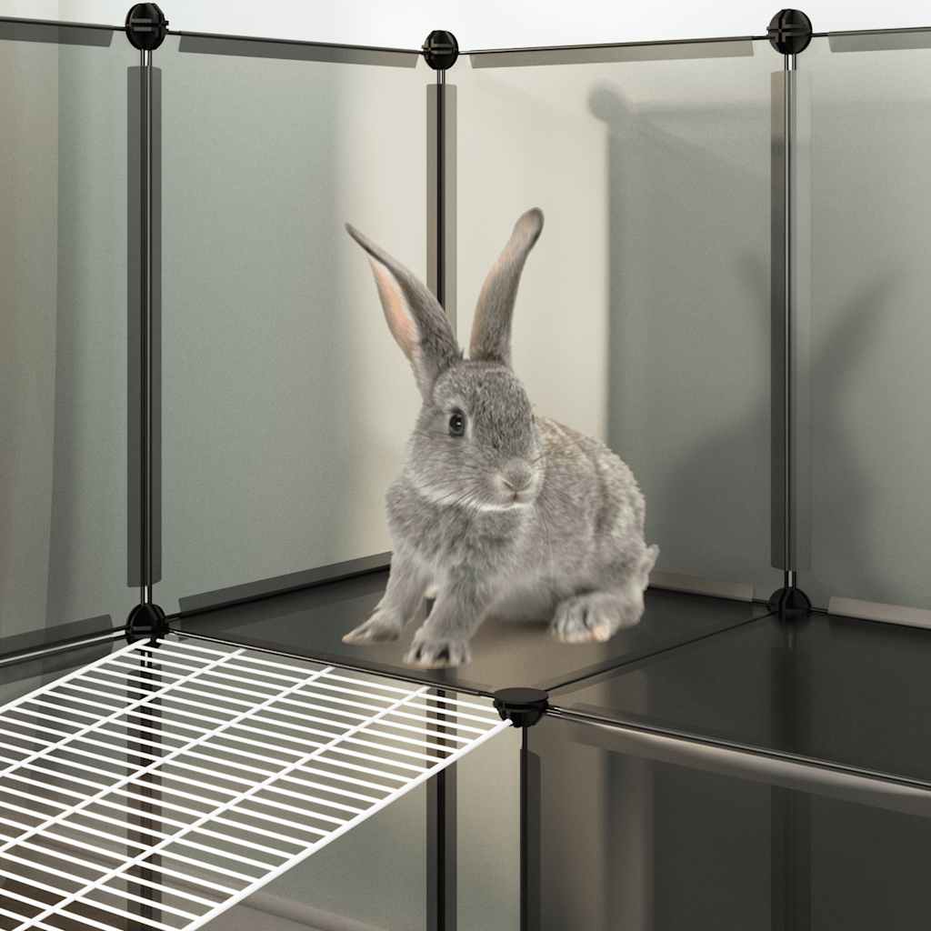 vidaXL Κλουβί Μικρών Ζώων Μαύρο 143x107x93 εκ. Πολυπροπυλένιο & Ατσάλι