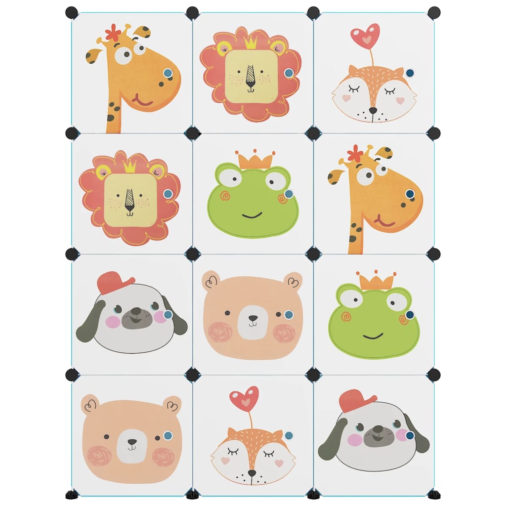 vidaXL Ντουλάπι Αποθήκευσης Παιδικό με 12 Κύβους Μπλε από Πολυπ/λένιο