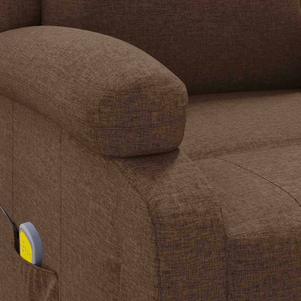 vidaXL Πολυθρόνα Μασάζ Καφέ Υφασμάτινη