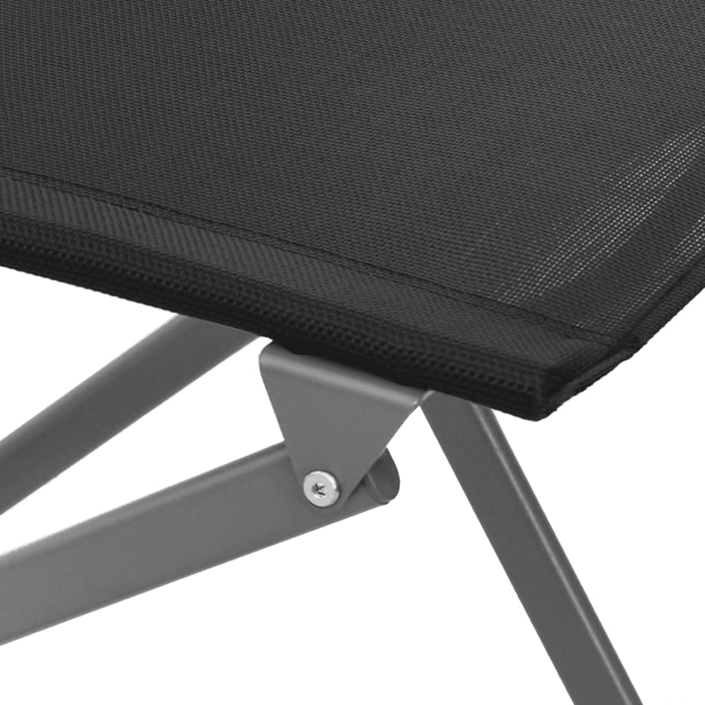 vidaXL Καρέκλες Εξ. Χώρου Πτυσσόμενες 2 τεμ. Μαύρες. Ατσάλι/Textilene