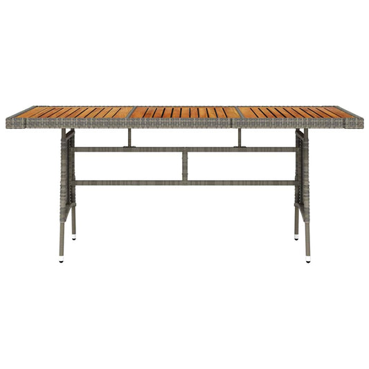 vidaXL Τραπέζι Κήπου Γκρι 160x70x72 εκ. Συνθ. Ρατάν/Μασίφ Ξύλο Ακακίας