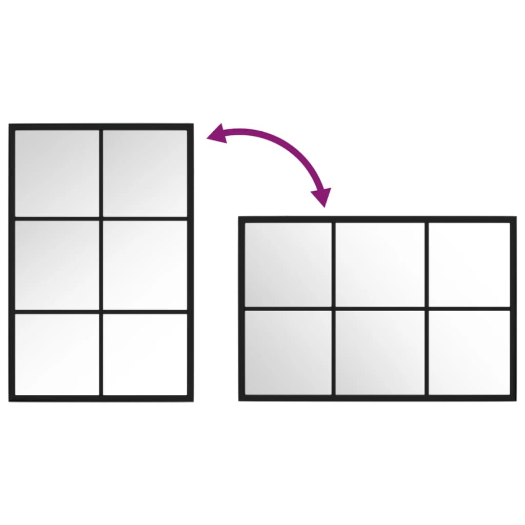 vidaXL Καθρέφτης Τοίχου Μαύρος 60 x 40 εκ. Μεταλλικός