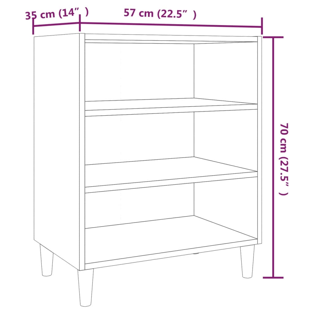vidaXL Ραφιέρα Καφέ Δρυς 57 x 35 x 70 εκ. από Επεξεργασμένο Ξύλο