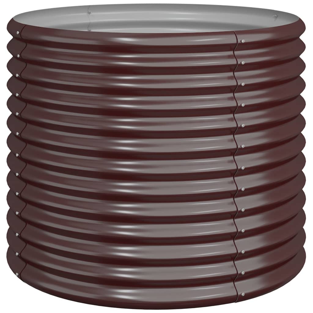 vidaXL Ζαρντινιέρα Καφέ 80x80x68 εκ. Ατσάλι με Ηλεκτρ. Βαφή Πούδρας