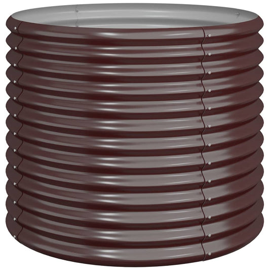 vidaXL Ζαρντινιέρα Καφέ 80x80x68 εκ. Ατσάλι με Ηλεκτρ. Βαφή Πούδρας