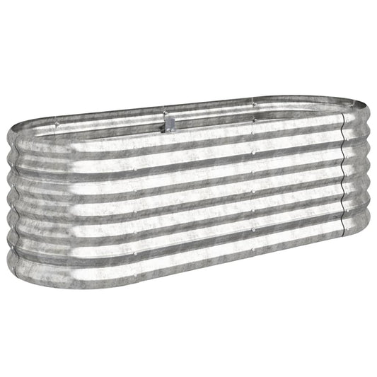 vidaXL Ζαρντινιέρα Υπερυψωμένη Ασημί 114x40x36 εκ. Γαλβανισμένος χάλυβας