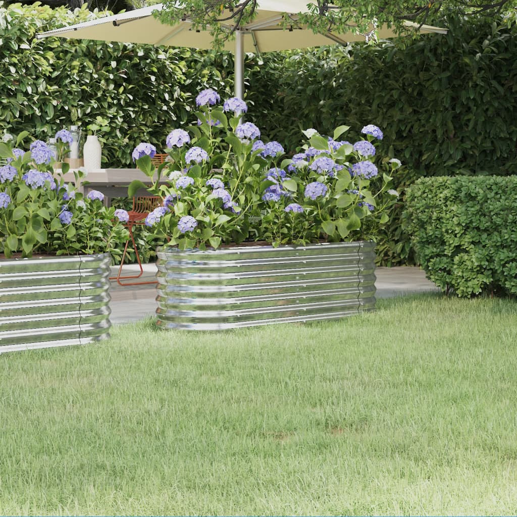 vidaXL Ζαρντινιέρα Υπερυψωμένη Ασημί 114x40x36 εκ. Γαλβανισμένος χάλυβας