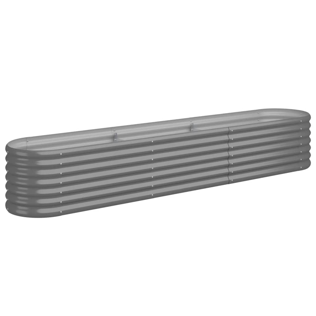 vidaXL Ζαρντινιέρα Γκρι 224x40x36 εκ. Ατσάλι με Ηλεκτρ. Βαφή Πούδρας