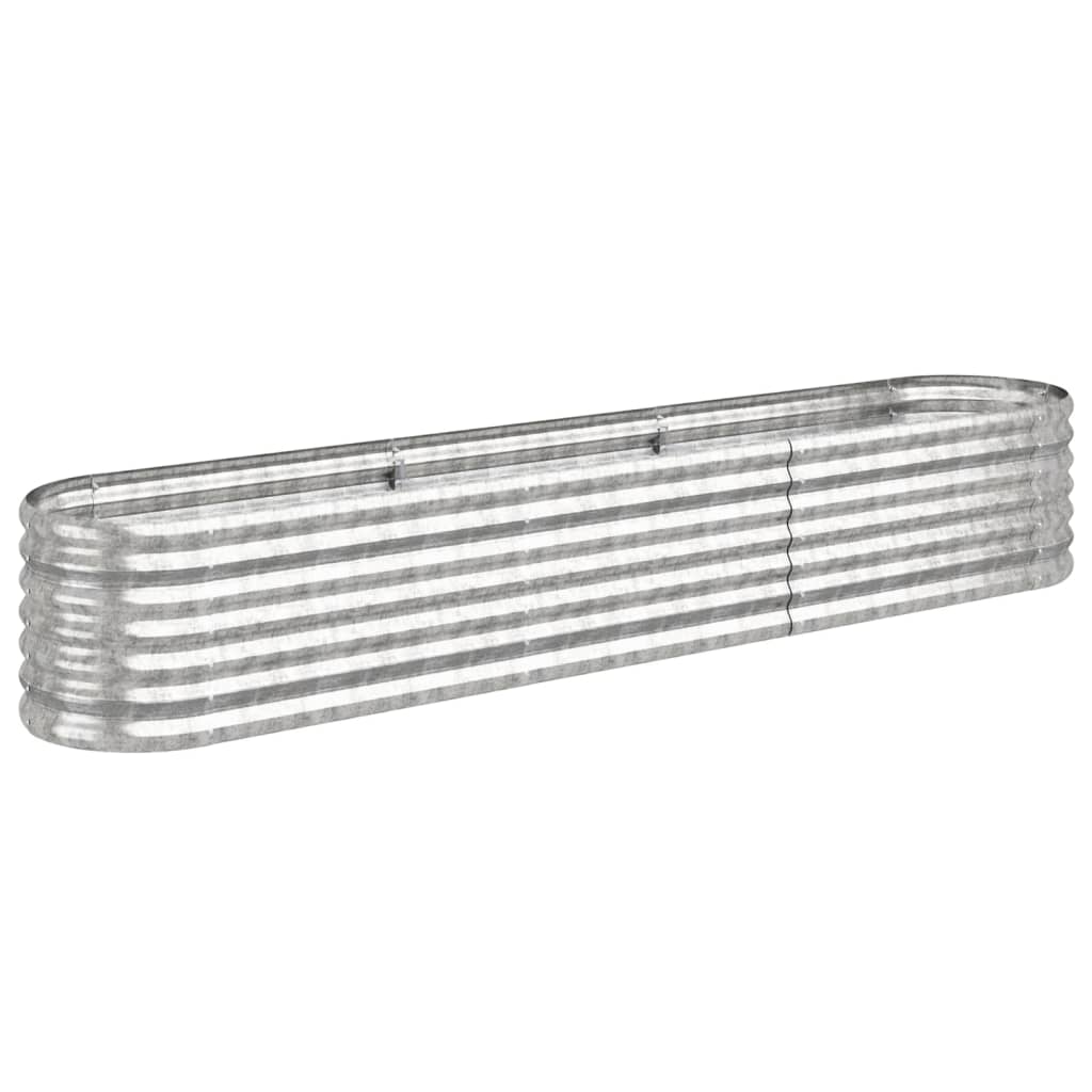 vidaXL Ζαρντινιέρα Ασημί 224x40x36 εκ. Ατσάλι με Ηλεκτρ. Βαφή Πούδρας