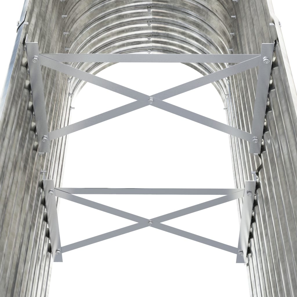 vidaXL Ζαρντινιέρα Ασημί 114x40x68 εκ. Γαλβανισμένος χάλυβας