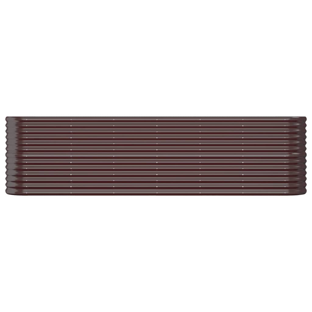 vidaXL Ζαρντινιέρα Καφέ 260x40x68 εκ. Ατσάλι με Ηλεκτρ. Βαφή Πούδρας