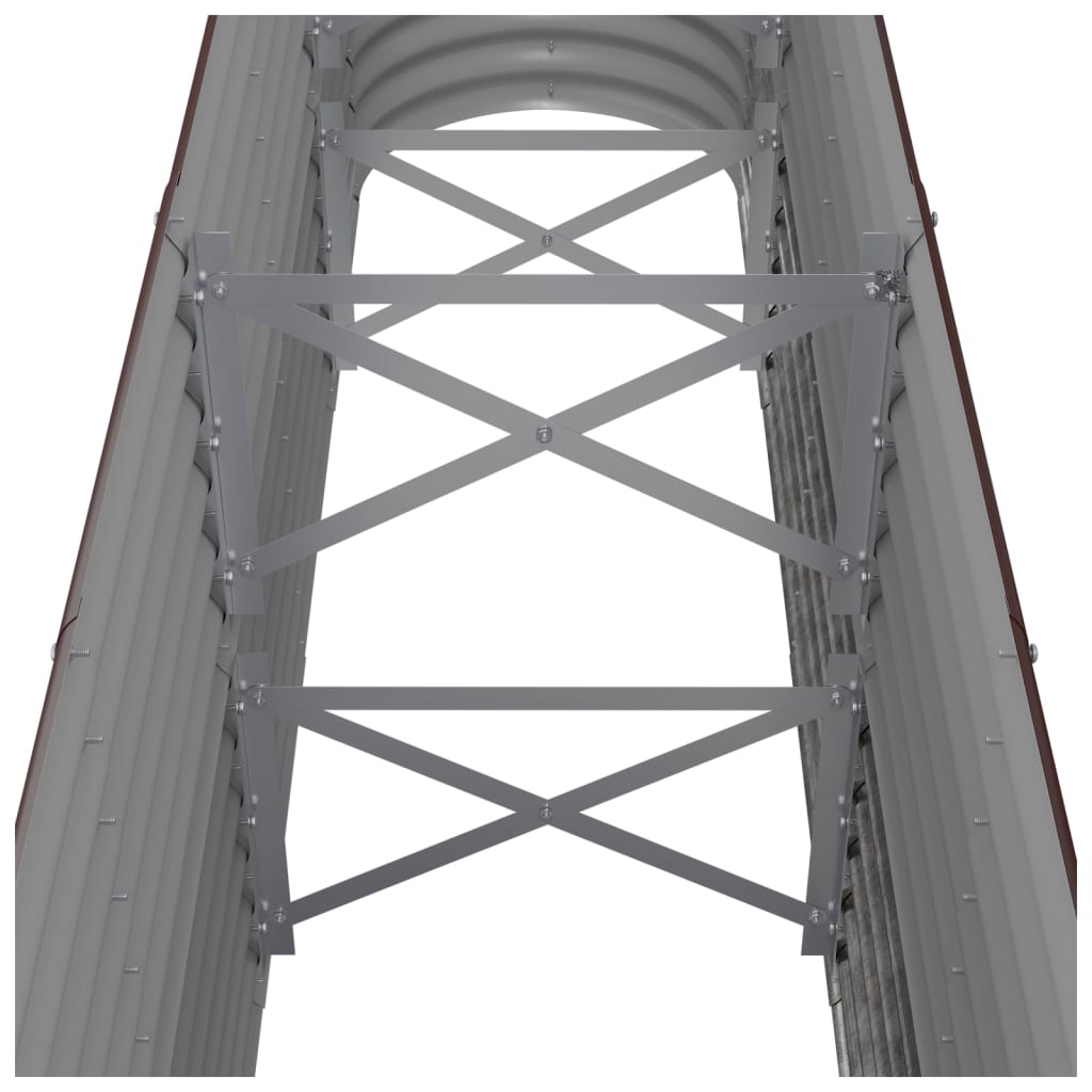 vidaXL Ζαρντινιέρα Καφέ 260x40x68 εκ. Ατσάλι με Ηλεκτρ. Βαφή Πούδρας