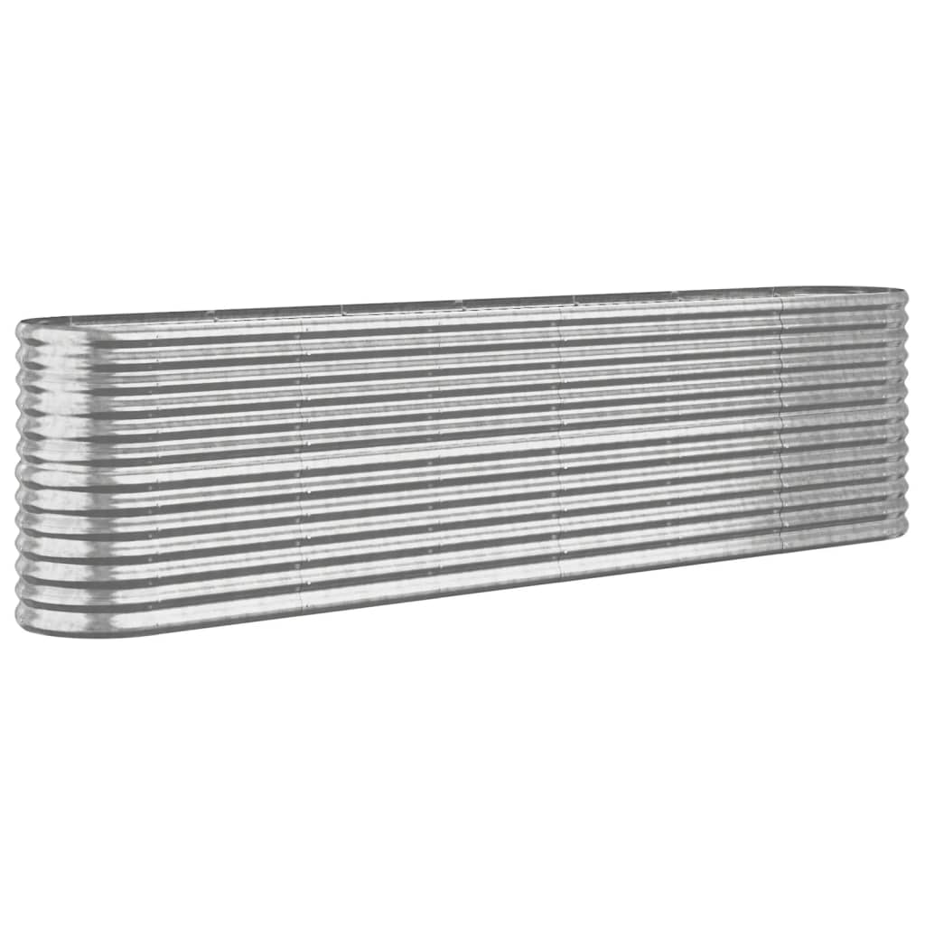 vidaXL Ζαρντινιέρα Ασημί 260x40x68 εκ. Ατσάλι με Ηλεκτρ. Βαφή Πούδρας