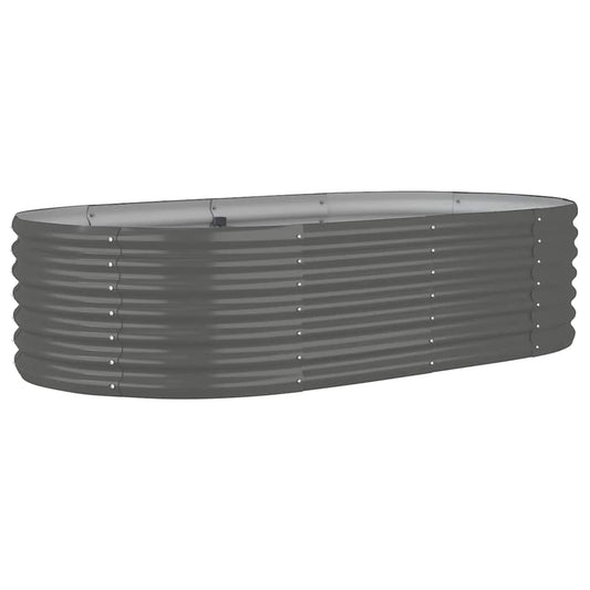 vidaXL Ζαρντινιέρα Γκρι 152x80x36 εκ. Γαλβανισμένος χάλυβας