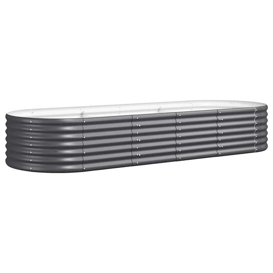 vidaXL Ζαρντινιέρα Ανθρακί 224x80x36 εκ Γαλβανισμένος χάλυβας