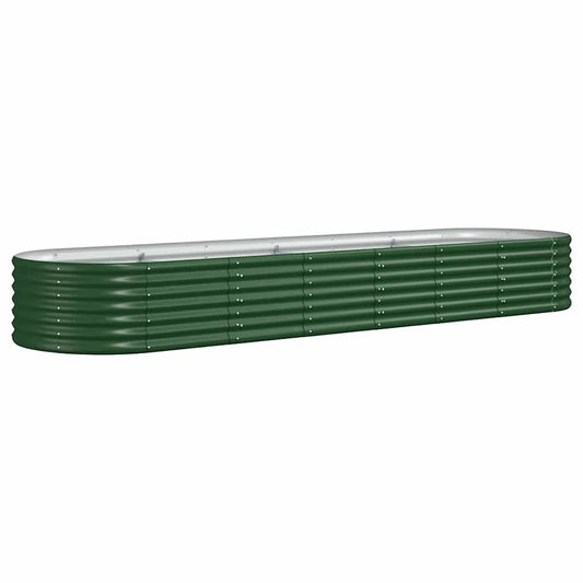 vidaXL Ζαρντινιέρα Πράσινη 296x80x36 εκ Γαλβανισμένος χάλυβας