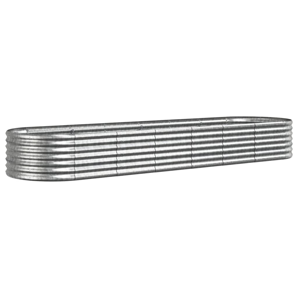 vidaXL Ζαρντινιέρα Ασημί 296x80x36 εκ. Γαλβανισμένος χάλυβας