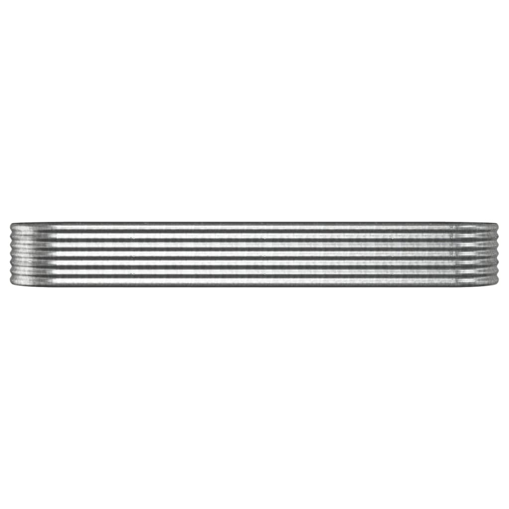 vidaXL Ζαρντινιέρα Ασημί 296x80x36 εκ. Γαλβανισμένος χάλυβας