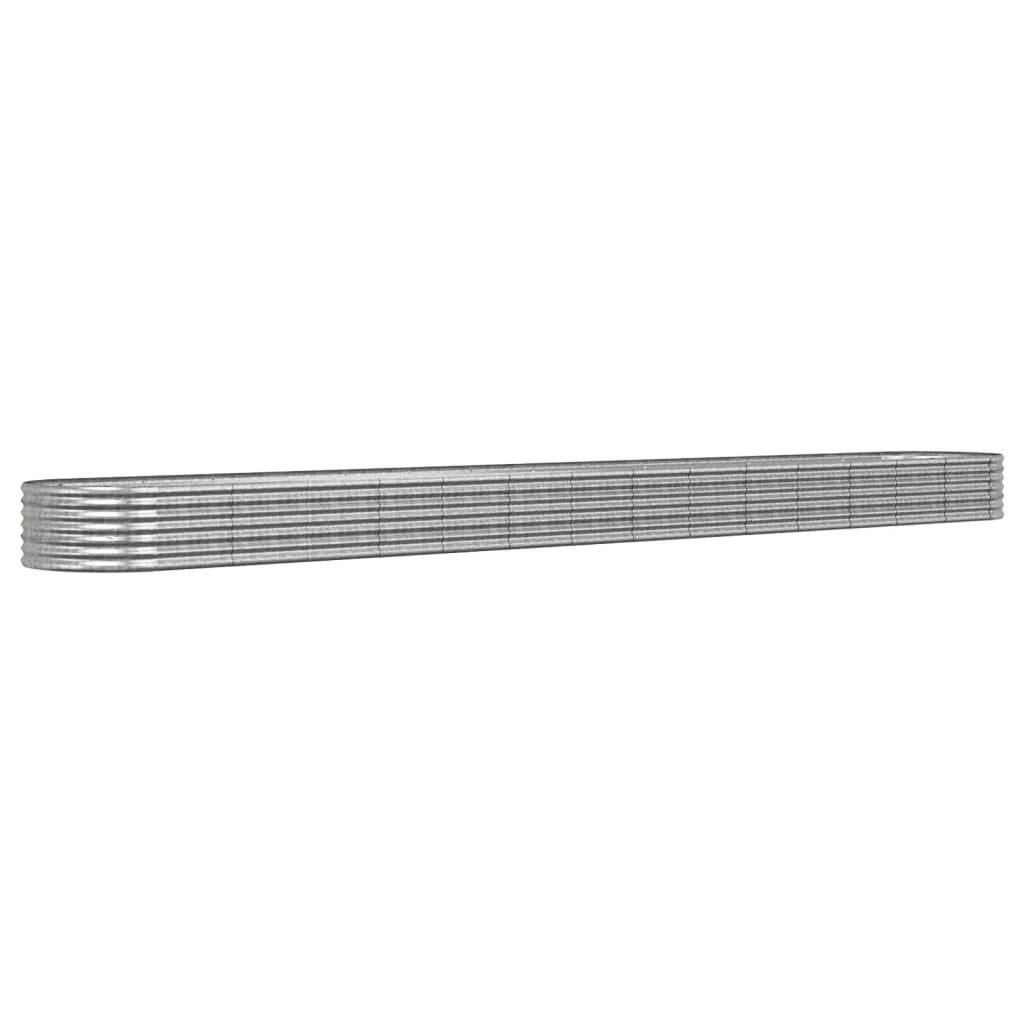 vidaXL Ζαρντινιέρα Ασημί 620x80x36 εκ. Γαλβανισμένος χάλυβας