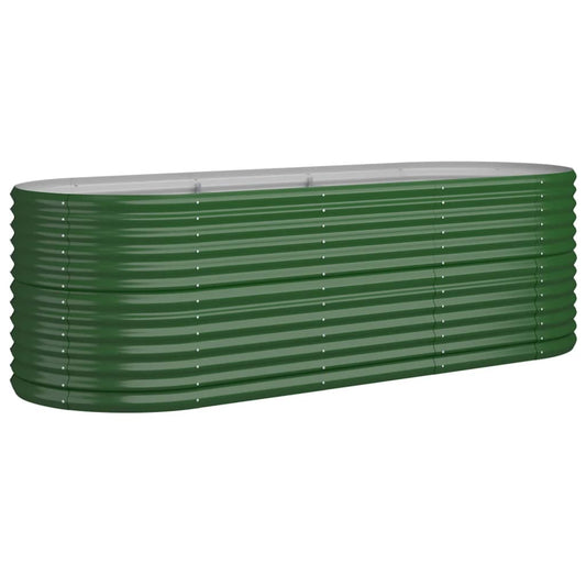 vidaXL Ζαρντινιέρα Πράσινη 224x80x68 εκ Γαλβανισμένος χάλυβας