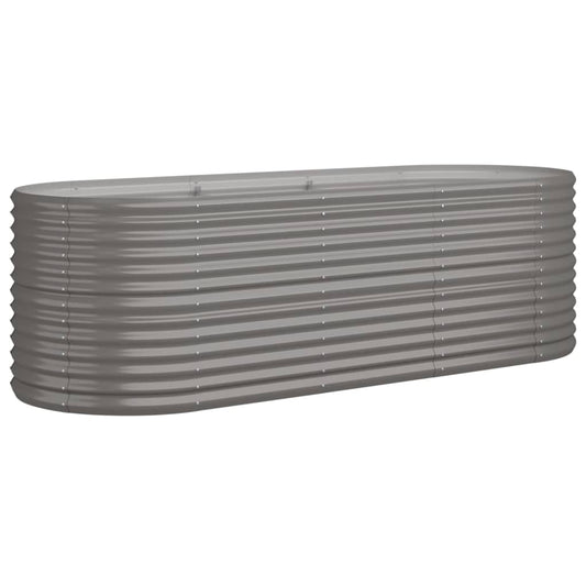vidaXL Ζαρντινιέρα Γκρι 224x80x68 εκ. Γαλβανισμένος χάλυβας