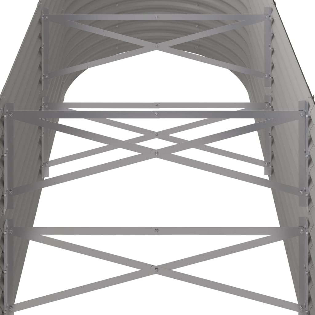 vidaXL Ζαρντινιέρα Γκρι 224x80x68 εκ. Ατσάλι με Ηλεκτρ. Βαφή Πούδρας