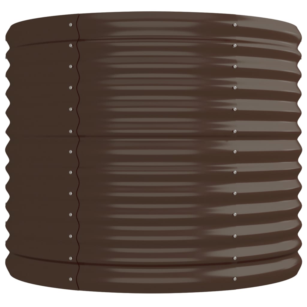 vidaXL Ζαρντινιέρα Καφέ 224x80x68 εκ. Ατσάλι με Ηλεκτρ. Βαφή Πούδρας