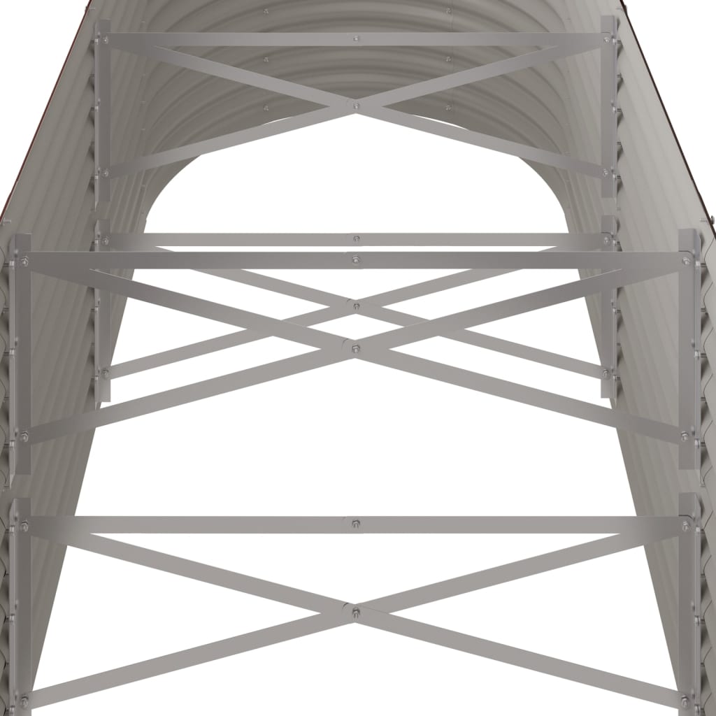 vidaXL Ζαρντινιέρα Καφέ 224x80x68 εκ. Ατσάλι με Ηλεκτρ. Βαφή Πούδρας