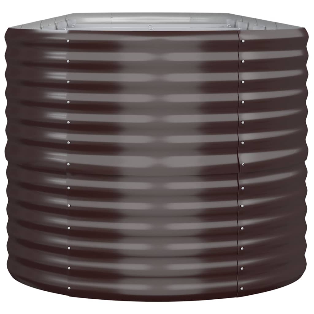 vidaXL Ζαρντινιέρα Καφέ 440x80x68 εκ. Ατσάλι με Ηλεκτρ. Βαφή Πούδρας