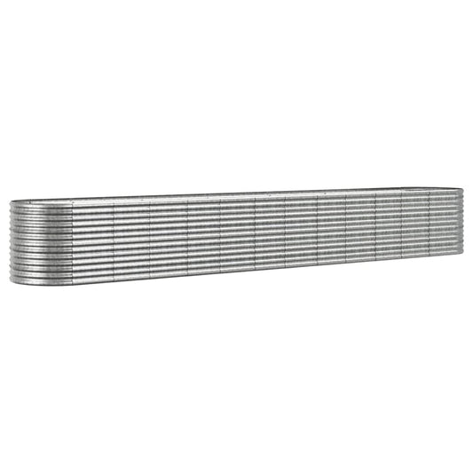 vidaXL Ζαρντινιέρα Ασημί 512x80x68 εκ. Ατσάλι με Ηλεκτρ. Βαφή Πούδρας
