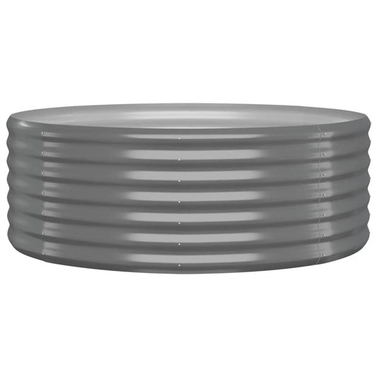 vidaXL Ζαρντινιέρα Γκρι 100x100x36 εκ. Ατσάλι με Ηλεκτρ. Βαφή Πούδρας